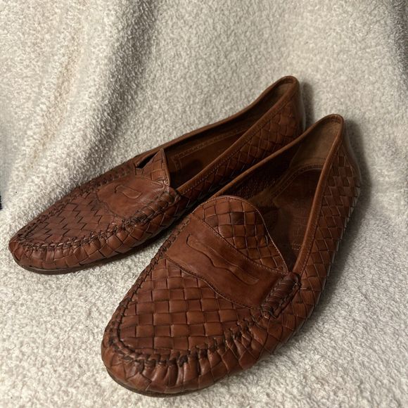 Allen Edmonds Mens Capri St. Lucia Loafer Dress Shoe Brown Woven 12 D Italy